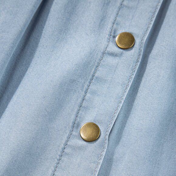 💙 NWT Mist Blue Button-Down Maxi Denim Skirt – Size XL (US 16-18) - Picture 6 of 7